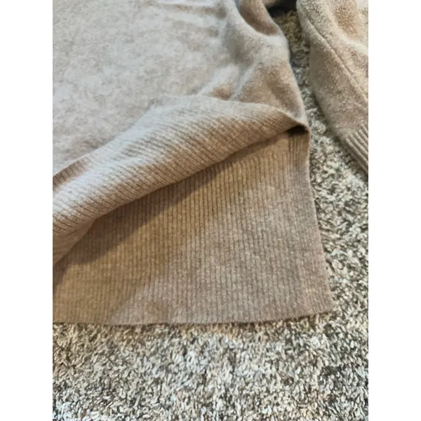 Banana Republic Womens Mock Neck Oversized Sweater Tan Beige Cotton Wool Blend M - Image 5
