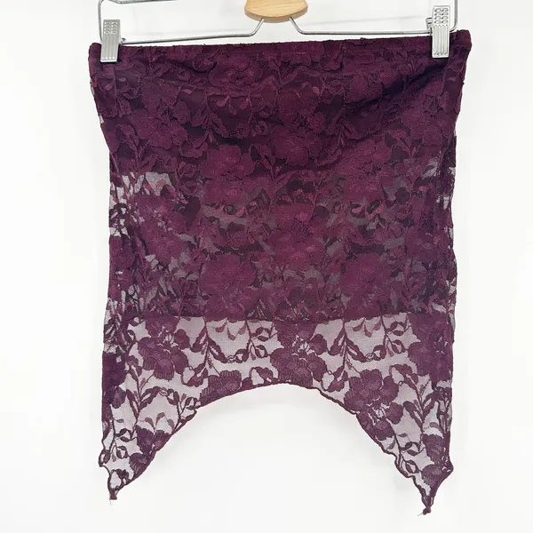 Urban Outfitters UO Urban Renewal Remnants Y2K Witchy Lace Asymmetric Tube Top L - Image 2