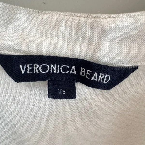 Veronica Beard White Lace Puff Sleeve Henley Top XS - Image 2