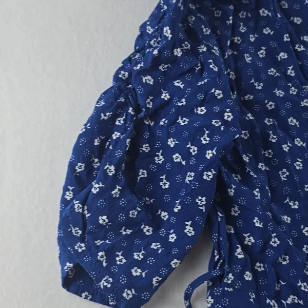 Faithfull The Brand La Rochelle‎ Wrap Mini Dress Blue Floral Women's 2 - Image 12