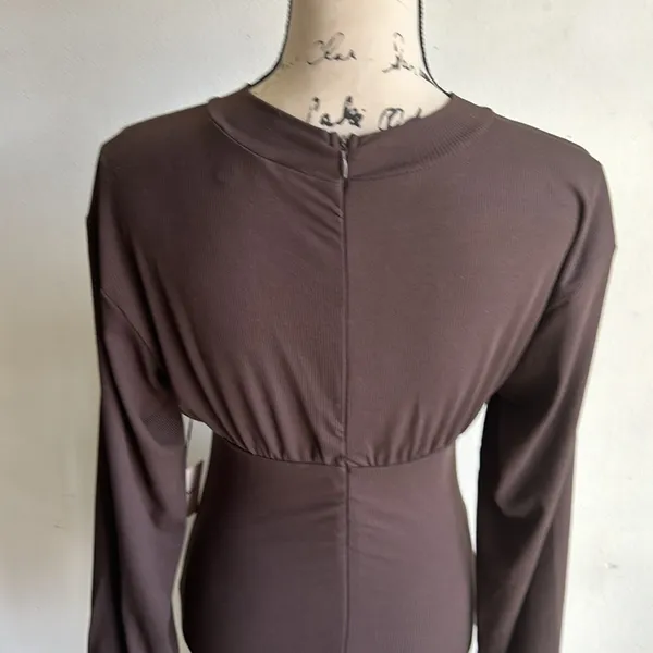 X Revolve Tina Ribbed Underwire Chocolate Brown Dress Size Small NWT - Image 8