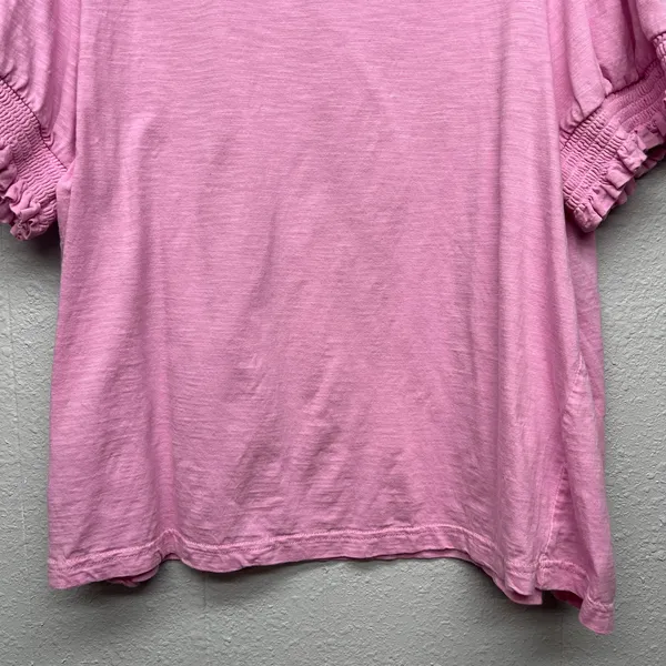 Jane & Delancey Womens Pink Top 2X 100% Cotton Stretch Smocked Minimalist Casual - Image 4