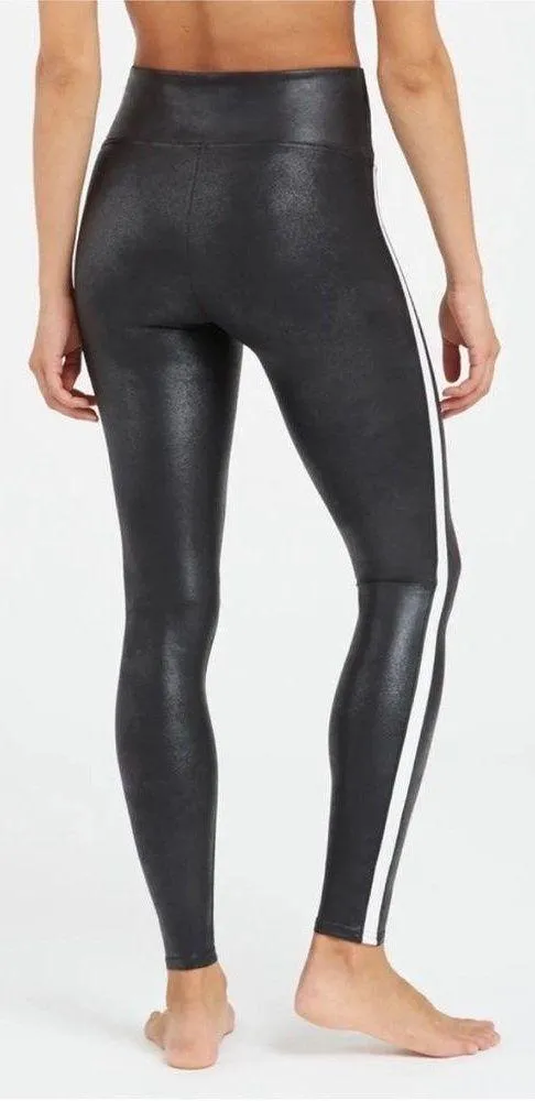 SPANX Faux Leather Side Stripe Leggings - Image 4