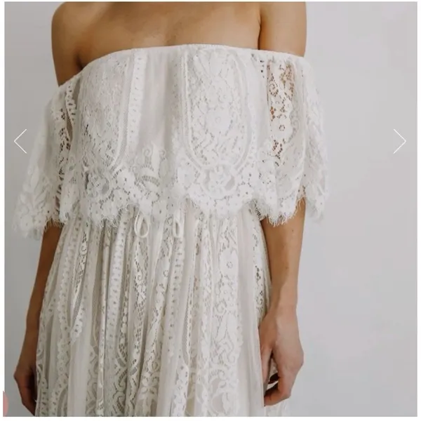 Baltic Born Caroline Lace Maxi Dress Sz M Off Shoulder Sheer Romantic Photoshoot - Image 14
