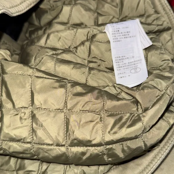 Hollister Quilted Bomber Jacket Khaki Utility Pockets Zip Front‎ Women's Small - Image 4
