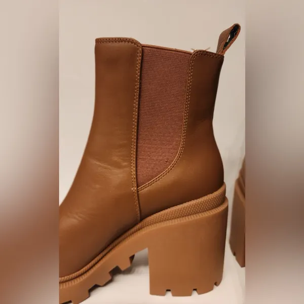 Steve Madden Roxie Cognac Brown Leather Moto Boots Women’s Size 9.5 - Image 11