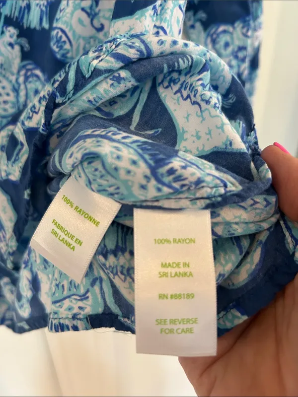 EUC Lilly Pulitzer Martinique Blouse "Joy Ride" Deep Indigo Elephants Small - Image 4