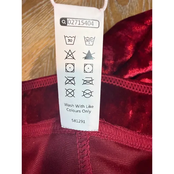 Halara NWT High Waisted Button Straight Leg Casual Pants Velvet Burgundy Size XL - Image 6