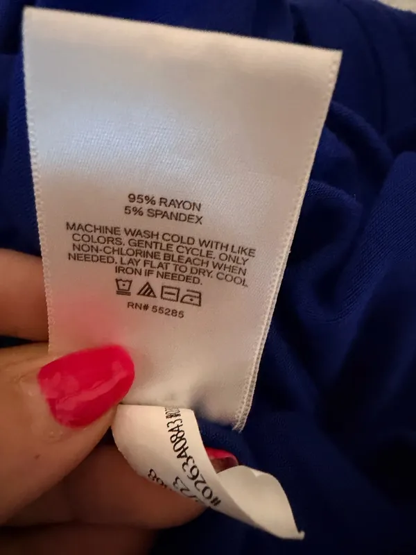 Express Cobalt Blue Oversized V-Neck Tee Soft Relaxed Fit Top size small - Image 4