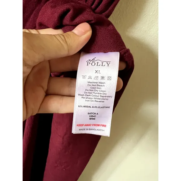 Oh Polly Elva Modal Sweetheart Neck Cowl Waist Maxi Dress in Wine Size XL - Image 9