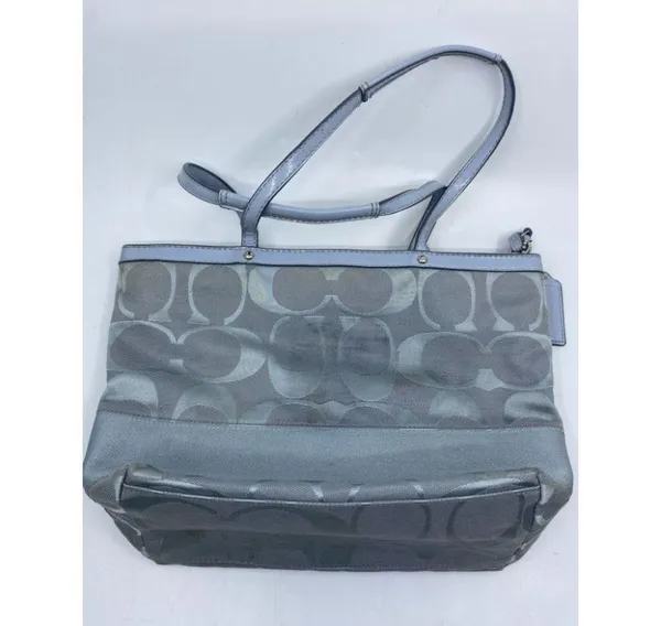 Coach Gray Jacquard Fabric Long Strap Tote Bag - Image 7