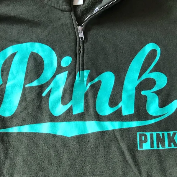 PINK - Victoria's Secret 1/4 Zip Sweatshirt Size Medium - Image 2