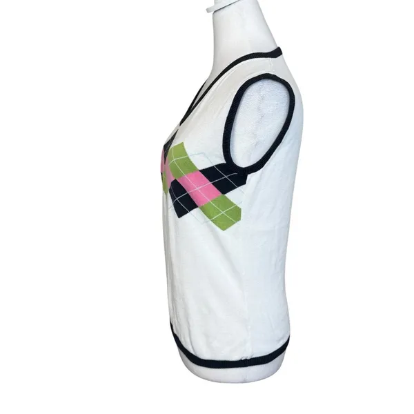 IZOD C-Flex Preppy Sleeveless Argyle Sweater Vest Size Small Tennis Prep Golf - Image 4