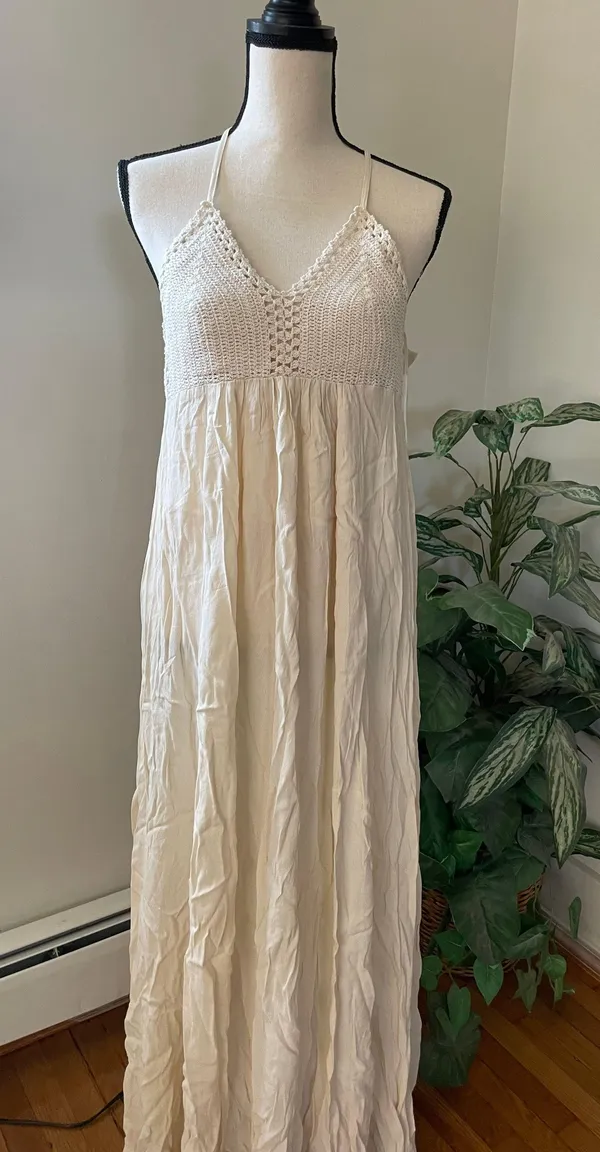 Lulus Crotchet Detail Maxi Dress - Image 3