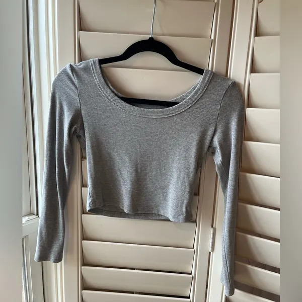 Amazon Y2k Skinny Long Sleeve Backless Crop Top Square Neck Bodycon Shirt - Image 5