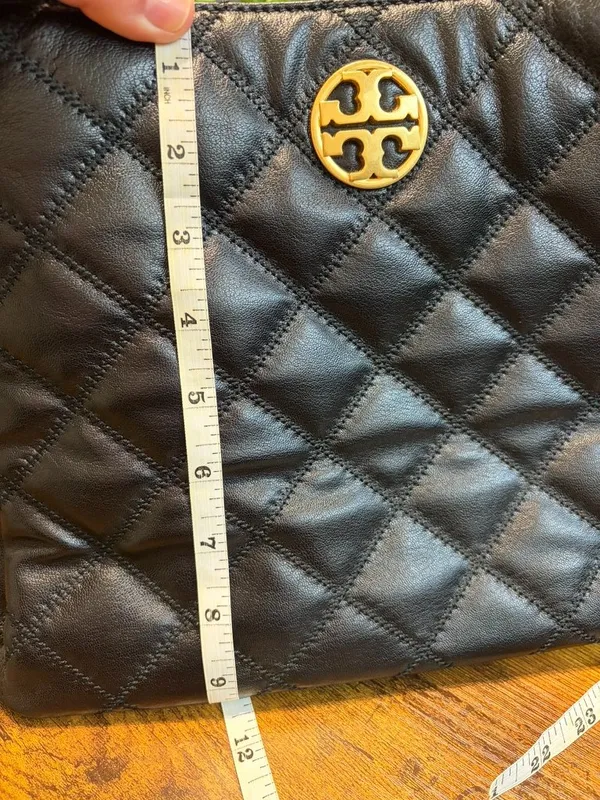 Authentic Tory Burch WILLA Quilted Chain Tote - Black NWT - Image 7