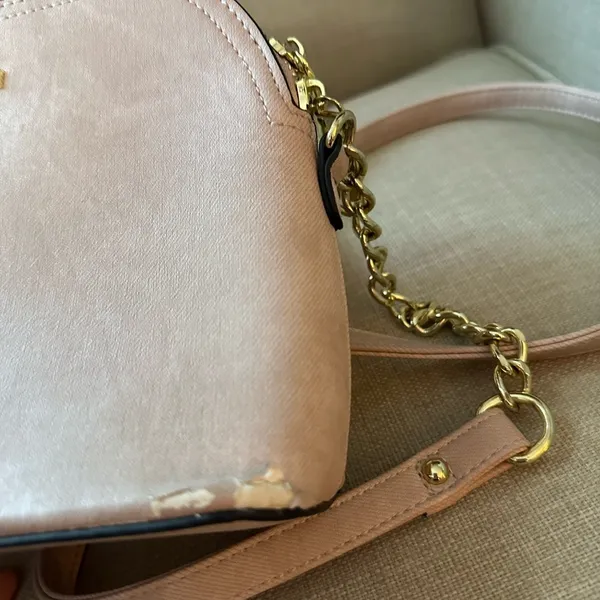 Steve Madden Pink and Gold Crossbody Bag with Dome Shape - Image 6