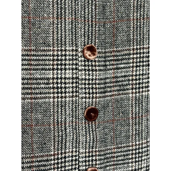 Bagatelle Plaid Mini Skirt Large Velvet Trim Button Front Heritage Preppy - Image 4