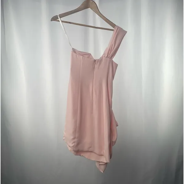 Shoshanna One Shoulder Draped Mini‎ Dress in Pink Size 0 - Image 8
