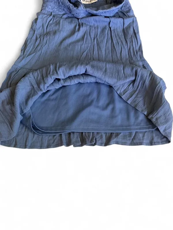 No Boundaries Dusty Blue Eyelet Mini Dress XS - Image 5