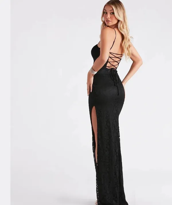 Windsor Black Formal Long Dress Lace - Image 2