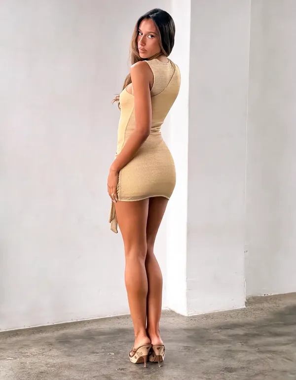Tiger Mist Azelma Gold Dress - Image 4