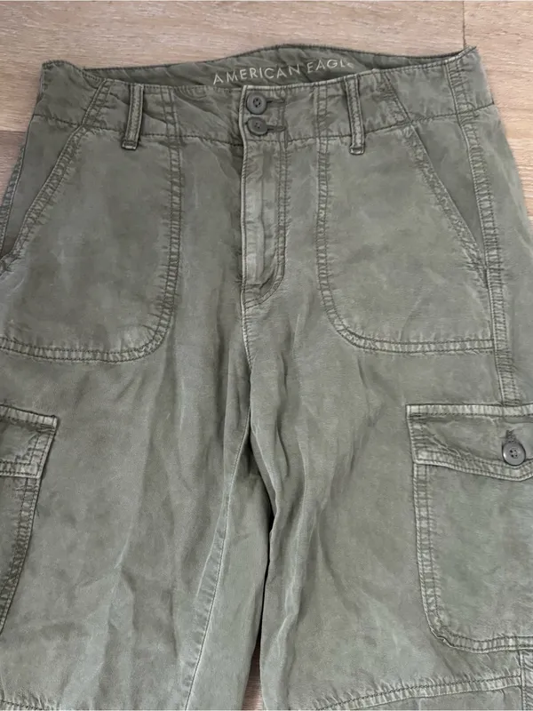 American Eagle Outfitters Olive Green Cargo Jogger Pants - Image 2
