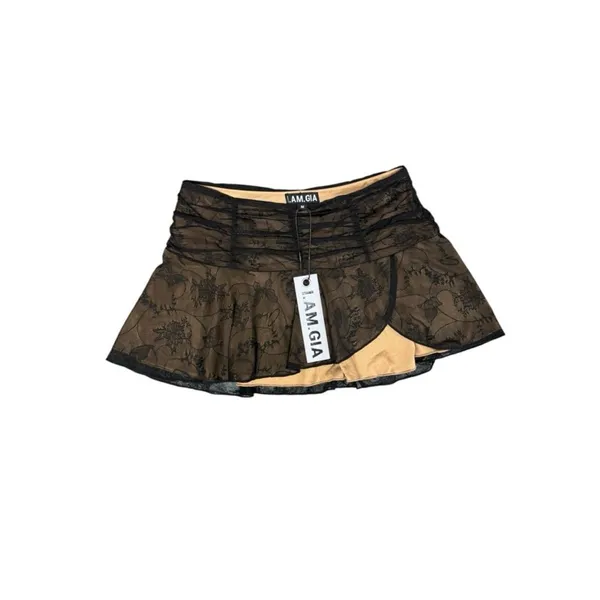 I.AM.GIA Yvette Butterfly Lace Micro Mini Skirt Black Medium NEW Y2K Festival - Image 3