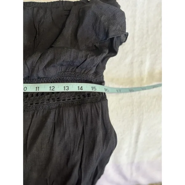 No Boundaries Black Strapless Lined Maxi Dress Size 2XL NWT Ruffle Crochet Detail - Image 7