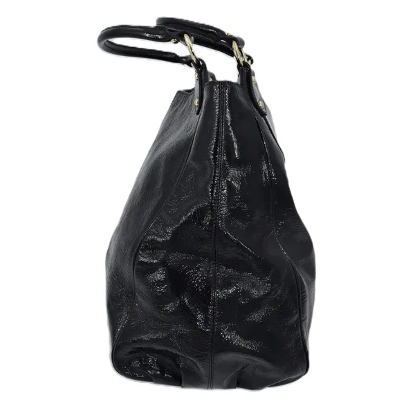 Charles David Hobo Bag Womens Large Black Patent Leather EUC Gold Hardware‎ - Image 7