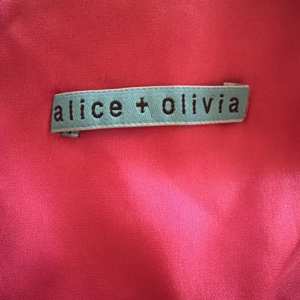 Alice + Olivia Silk Bodice Bodycon Dress Hot Pink Fuchsia Open Back XS - Image 8