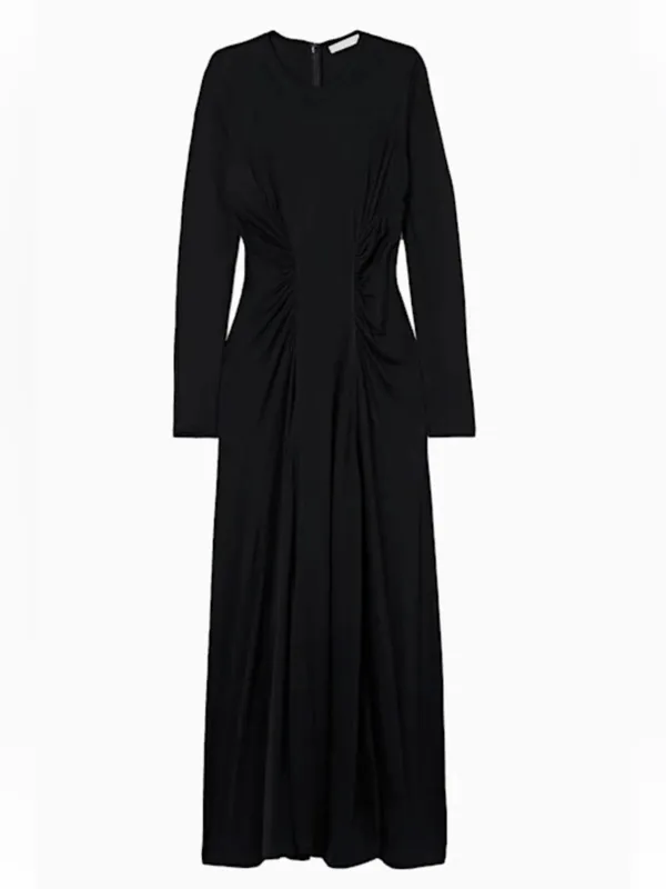 Ulla Johnson Ceryse Dress Noir Black Long Sleeve Ruched Waist‎ Maxi Size Large - Image 13