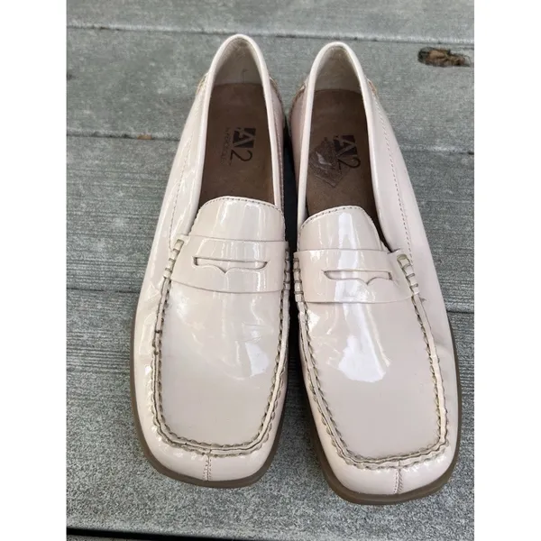 A2 by Aerosoles Two Sew Womens 8.5 B Pink Patent Penny Loafers Square Toe‎ Flat - Image 3