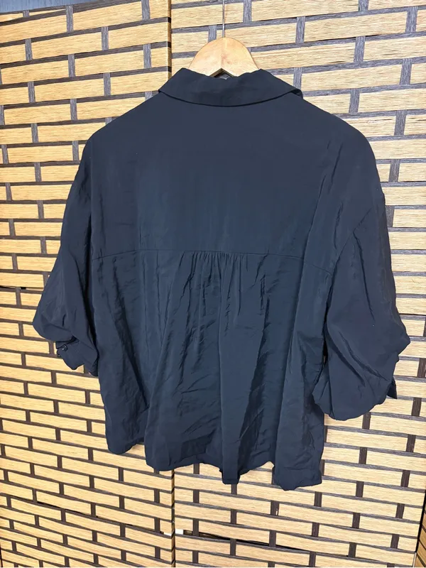 English Factory Black Balloon Sleeve Blouse Size XS - Image 3