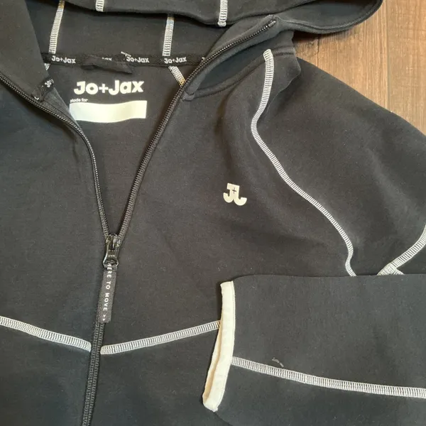 Jo+Jax Empowered Dance Academy Zip Hoodie Black Contrast Stitch Large Activewear - Image 2