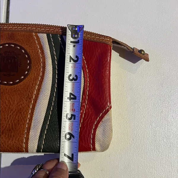 Frye leather and canvas multicolored clutch wristlet - Image 14