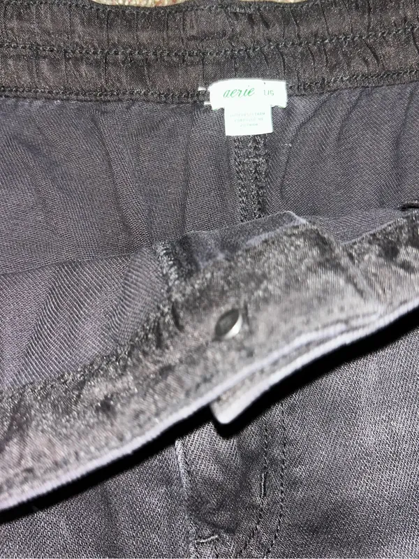 Aerie black denim shorts with frayed hem size L #denimshorts #aerie - Image 3