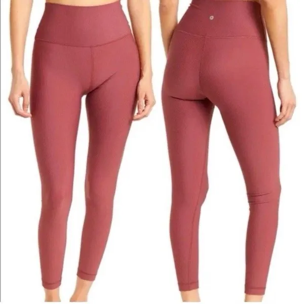 90 Degree by Reflex Carbon Interlink High Rise Ankle Leggings Rouge Blush S - Image 2
