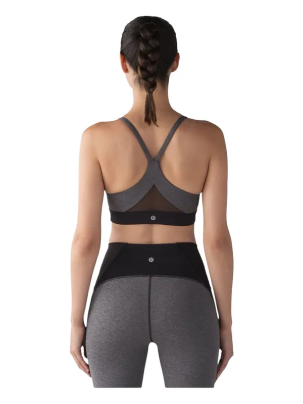 LULULEMON Train Times Bra Heathered Black size 4 - Image 3