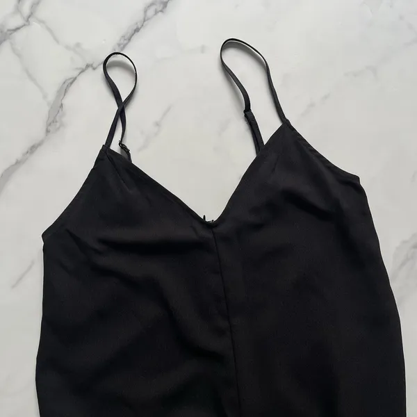 Anthropologie Hutch Mega Wide Leg Jumpsuit Black Size Small Spaghetti Strap - Image 6