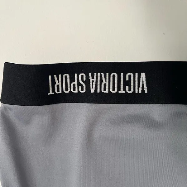 PINK - Victoria's Secret Grey Sportsbra with Branded band and Criss Cross Side Trim - Image 3