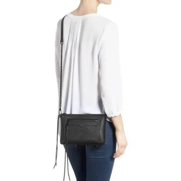 Rebecca Minkoff Avery Mini Crossbody Bag Vintage Pink Silver Hardware Purse - Image 9