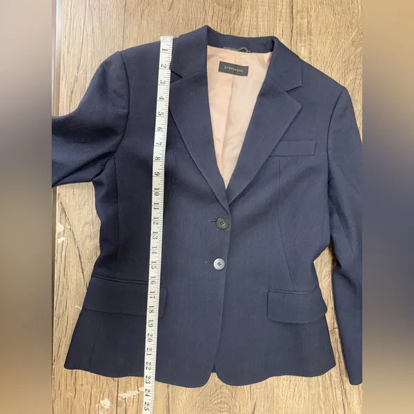 STRENESSE navy blue‎ wool blazer size 4 Blue - Image 8