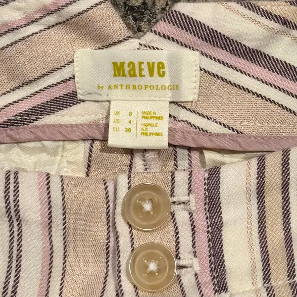 Maeve Pants Wide Leg Linen Coastal Shimmer Cottage Beach Palazzo Resort Stripe 4 - Image 2