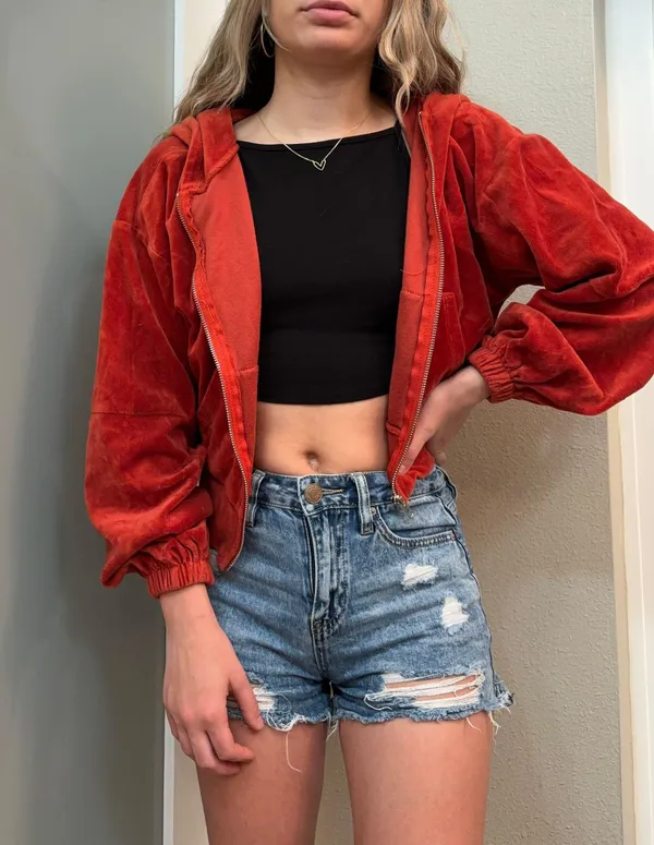 Zip-Up Cropped Jacket - Image 3