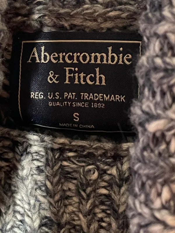 Abercrombie & Fitch Marled Knit Turtleneck Sweater Gray Chunky Cozy Pullover S - Image 5