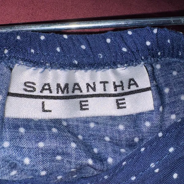 Samantha Lee Blue & White Polka Dot Maxi Skirt - Image 6