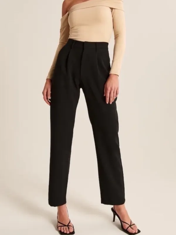 Abercrombie Dad Pant Menswear Black Trouser Pants Medium - Image 2