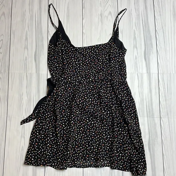 Reformation Troppo Confetti Wrap Dress Large Black - Image 6