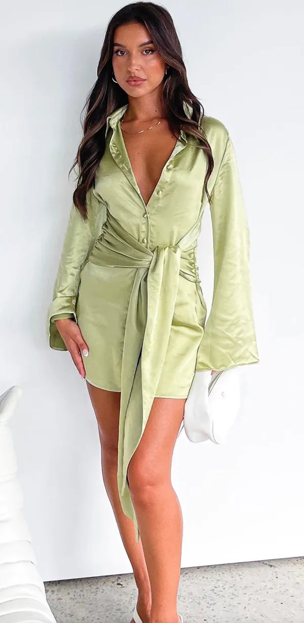 White Fox Boutique Green Dress - Image 2